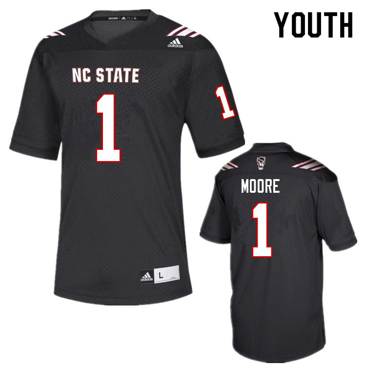 Youth #1 Isaiah Moore NC State Wolfpack College Football Jerseys Sale-Black